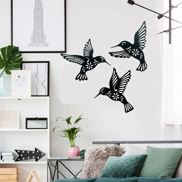 Decorative Metal Creative Hanging Black Bird Iron Wall Art