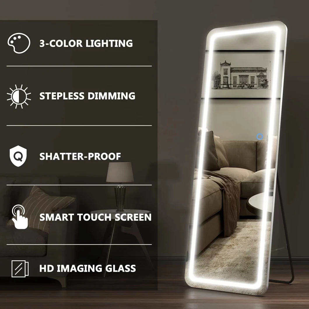 Full Length Mirror with Lights Stand Full Body Dressing Mirror